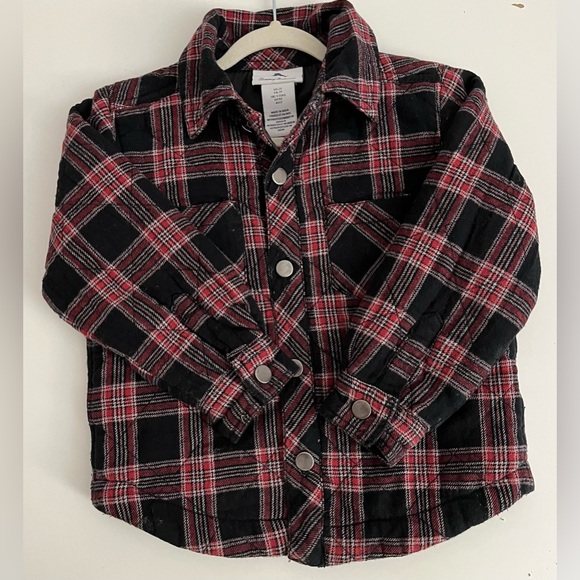 Tommy Bahama Toddler Plaid Quilted Jacket Red Black 2T - Picture 1 of 7